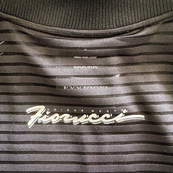 ADIDAS X FIORUCCI Women's black & white sheer stripe "FireBird" mini dress - Picture 7 of 9